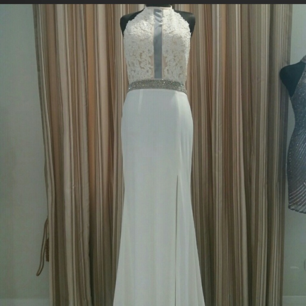 Sherri Hill Ivory Beaded Dress